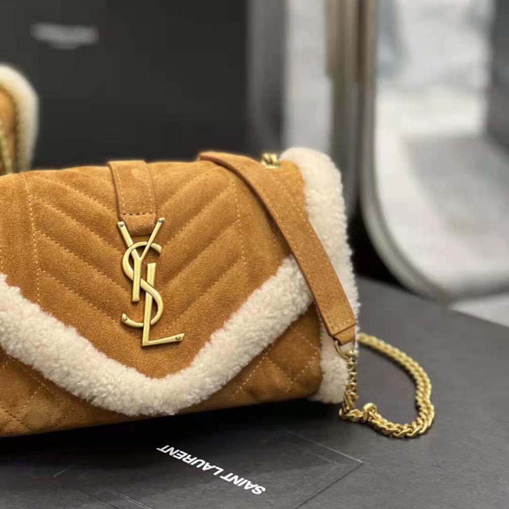 Saint Laurent YSL Women Envelope Small Bag in Suede and Shearling - image 6