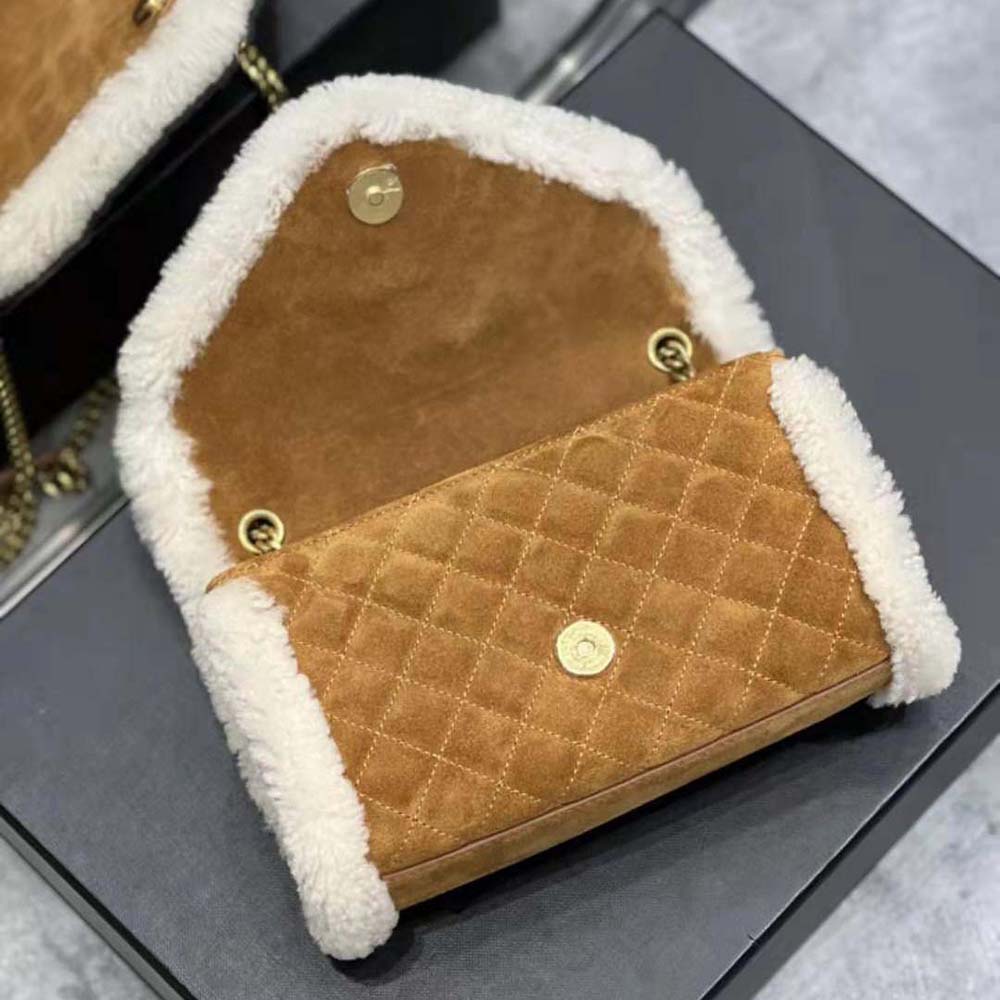 Saint Laurent YSL Women Envelope Small Bag in Suede and Shearling - image 4