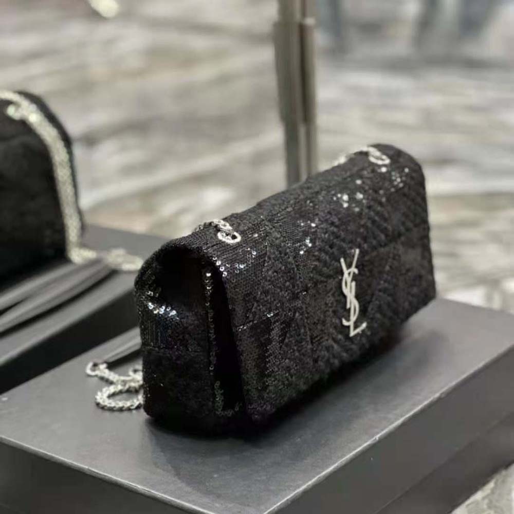 Saint Laurent YSL Women Jamie Medium Chain Bag “Carré Rive Gauche” in Sequins and Sequined Tweed - image 4