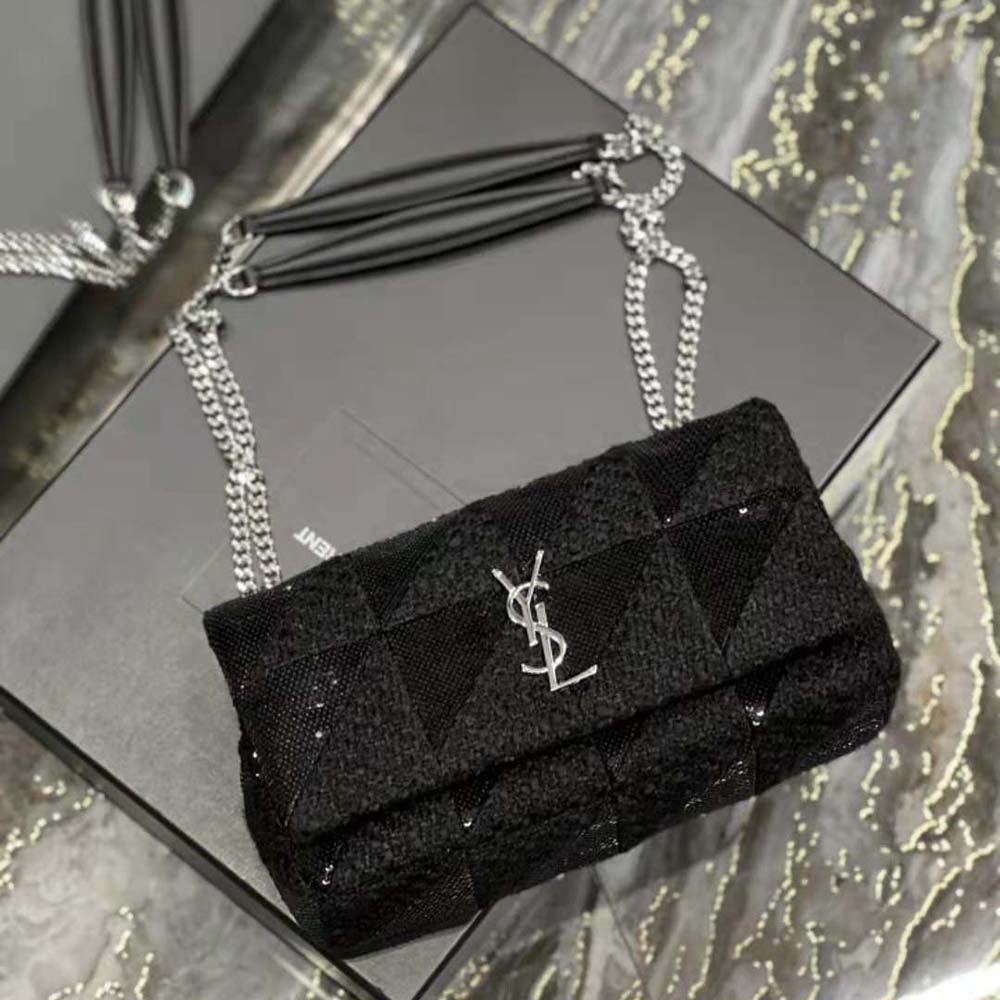 Saint Laurent YSL Women Jamie Medium Chain Bag “Carré Rive Gauche” in Sequins and Sequined Tweed - image 5