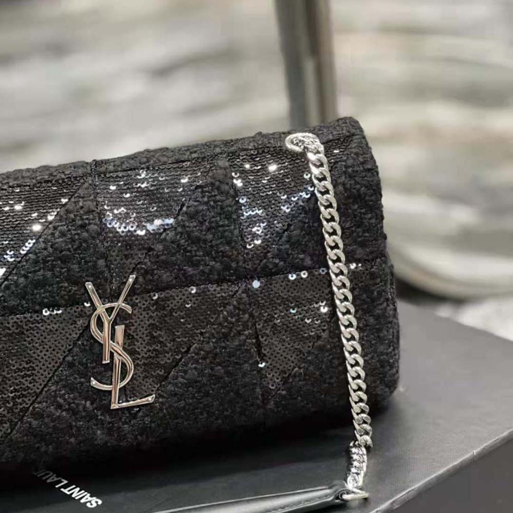 Saint Laurent YSL Women Jamie Medium Chain Bag “Carré Rive Gauche” in Sequins and Sequined Tweed - image 7