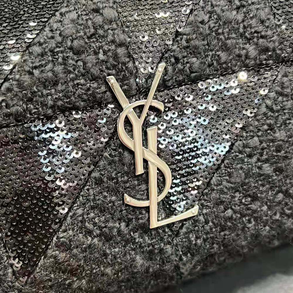 Saint Laurent YSL Women Jamie Medium Chain Bag “Carré Rive Gauche” in Sequins and Sequined Tweed - image 9