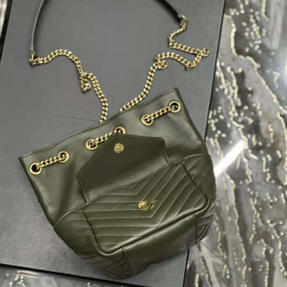 Saint Laurent YSL Women Joe Backpack in Lambskin-Green - image 10
