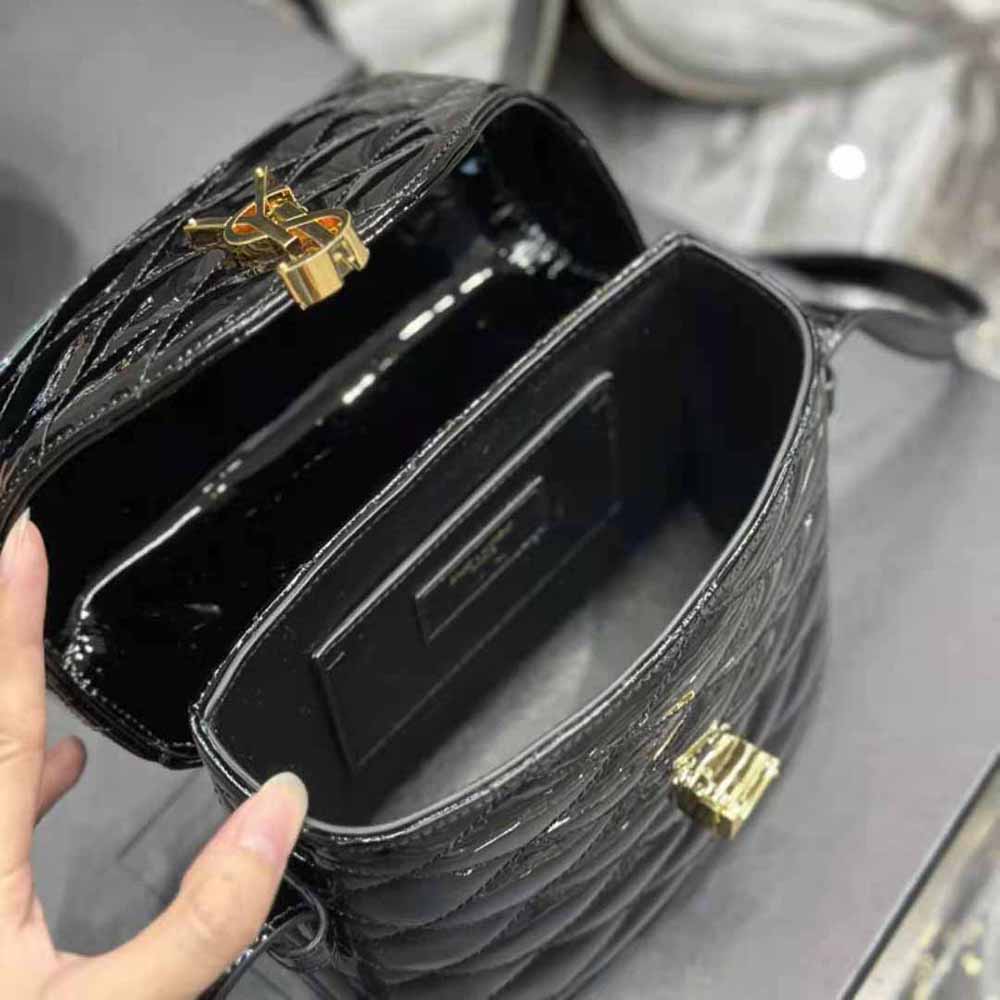 Saint Laurent YSL Women June Box Bag in Quilted Patent Leather - image 10