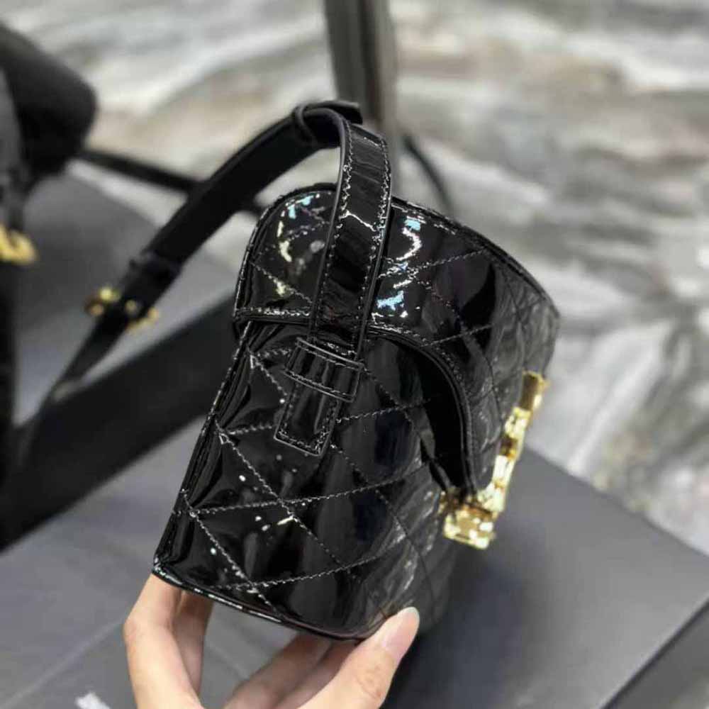 Saint Laurent YSL Women June Box Bag in Quilted Patent Leather - image 6