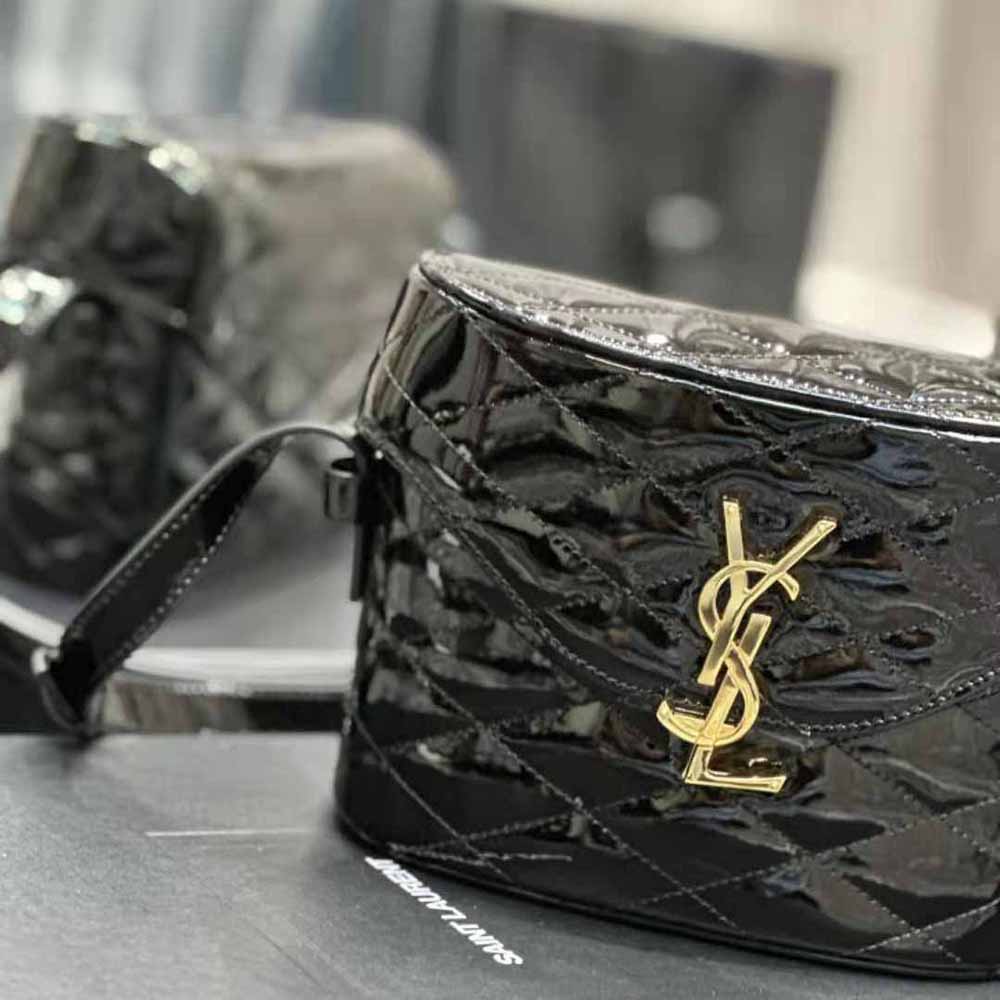 Saint Laurent YSL Women June Box Bag in Quilted Patent Leather - image 8