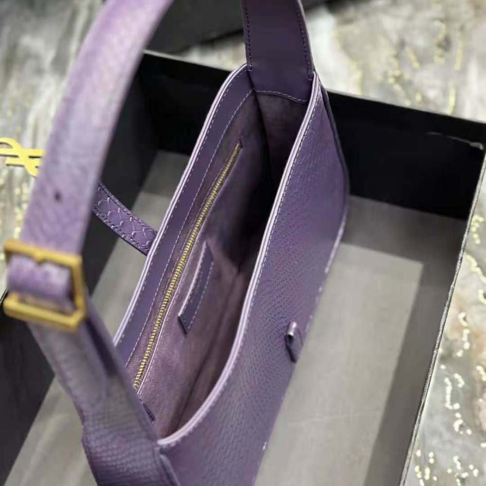 Saint Laurent YSL Women Le 5 A 7 Hobo Bag in Python-Purple - image 10