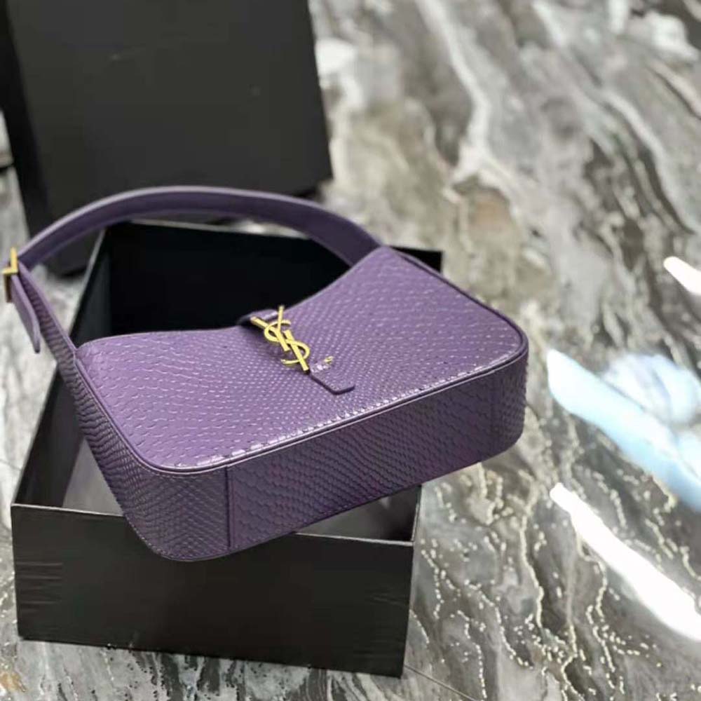 Saint Laurent YSL Women Le 5 A 7 Hobo Bag in Python-Purple - image 6