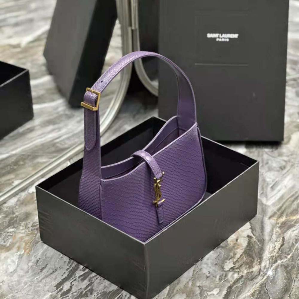 Saint Laurent YSL Women Le 5 A 7 Hobo Bag in Python-Purple - image 5