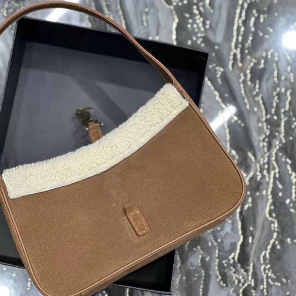Saint Laurent YSL Women Le 5 à 7 Hobo Bag in Suede and Shearling - image 8