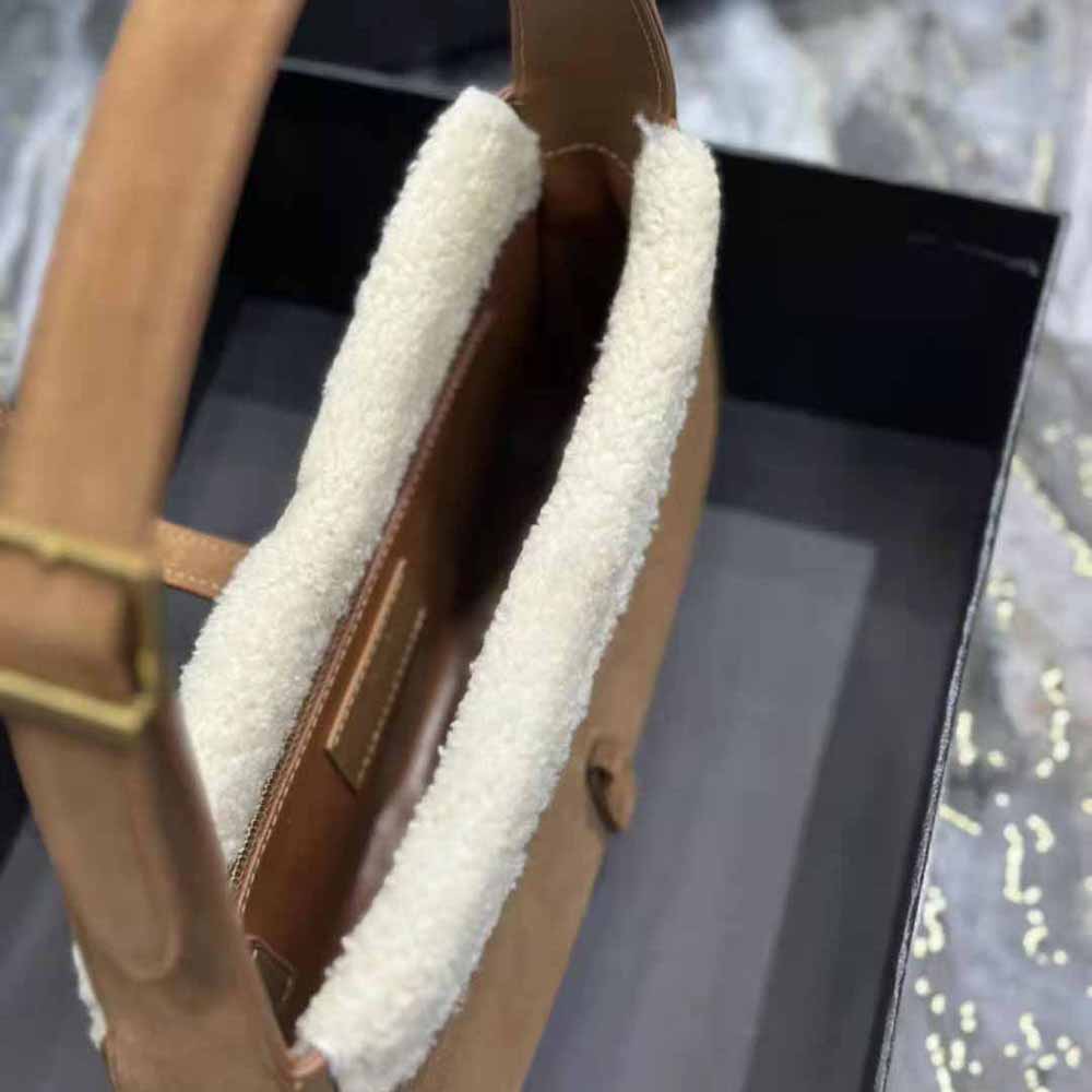 Saint Laurent YSL Women Le 5 à 7 Hobo Bag in Suede and Shearling - image 9