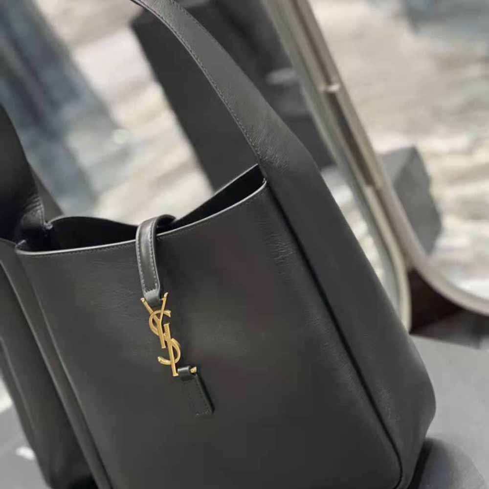 Saint Laurent YSL Women Le 5 à 7 Soft Small Hobo Bag in Smooth Leather-Black - image 8