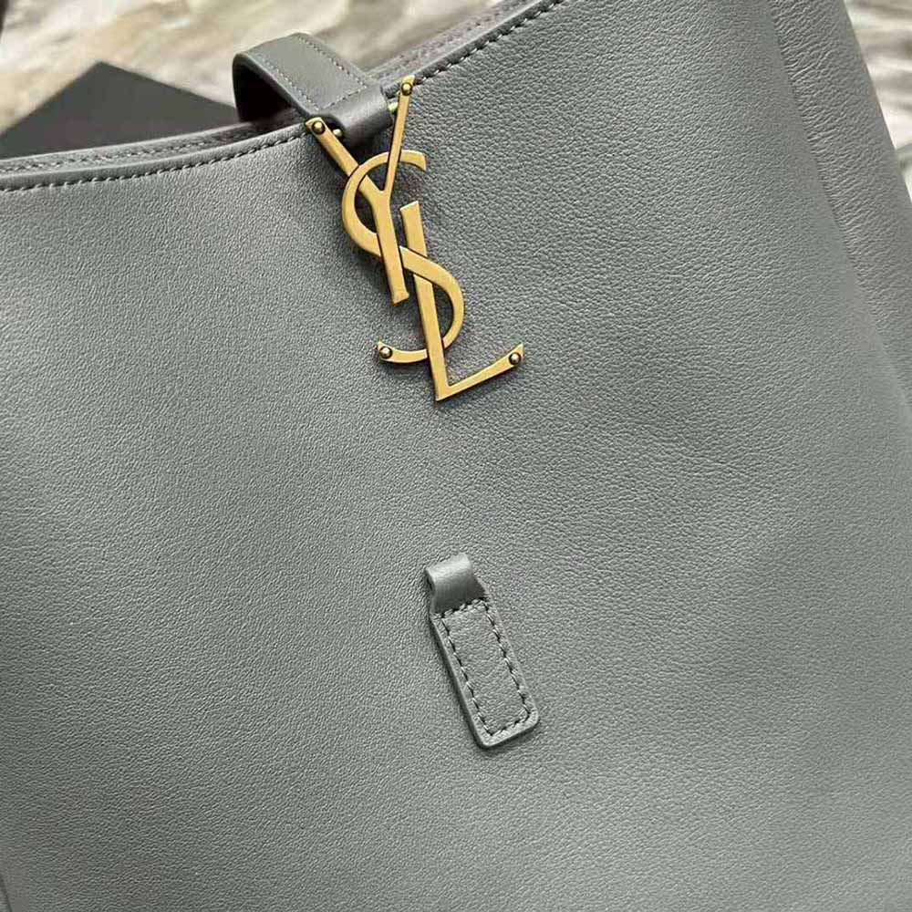 Saint Laurent YSL Women Le 5 à 7 Soft Small Hobo Bag in Smooth Leather-Gray - image 9