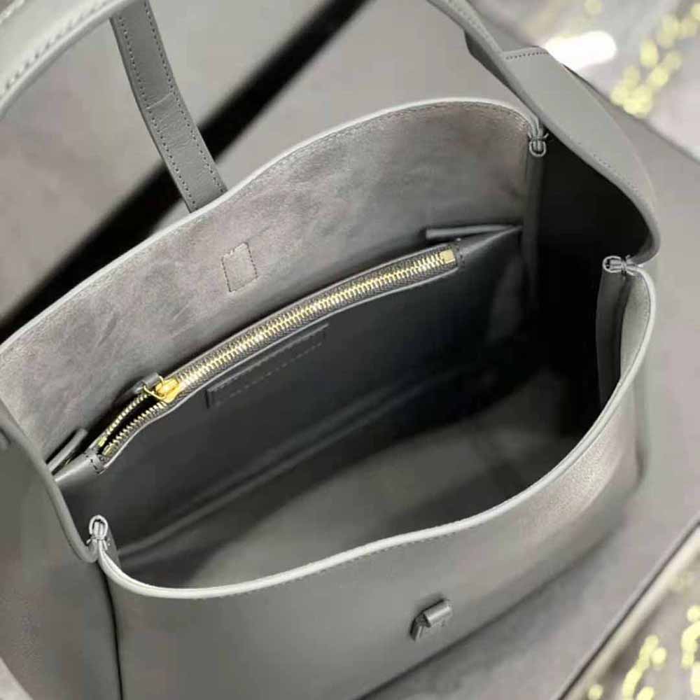 Saint Laurent YSL Women Le 5 à 7 Soft Small Hobo Bag in Smooth Leather-Gray - image 7