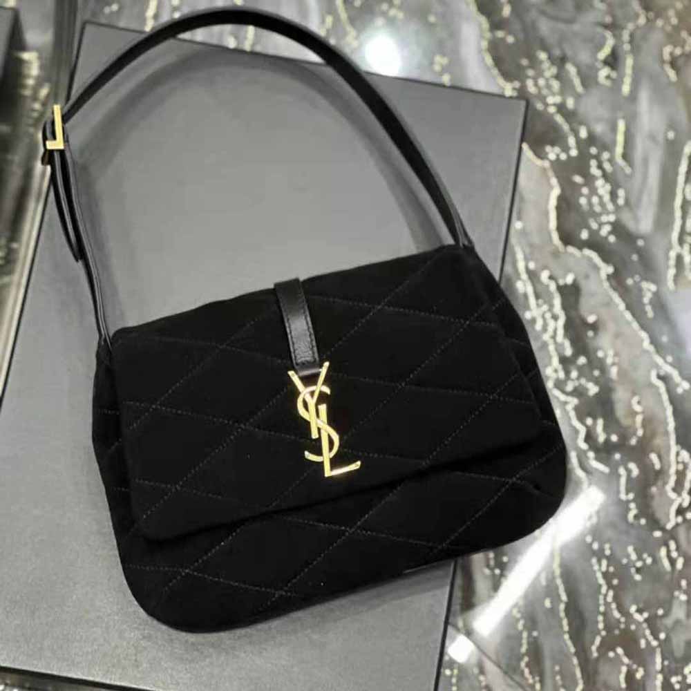 Saint Laurent YSL Women Le 57 Hobo Bag in Quilted Laquered Canvas and Leather - image 4