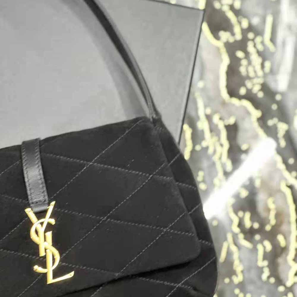 Saint Laurent YSL Women Le 57 Hobo Bag in Quilted Laquered Canvas and Leather - image 7