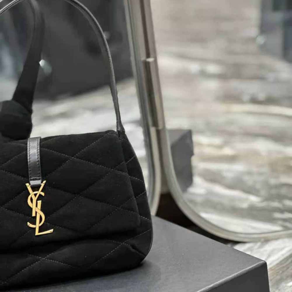 Saint Laurent YSL Women Le 57 Hobo Bag in Quilted Laquered Canvas and Leather - image 6