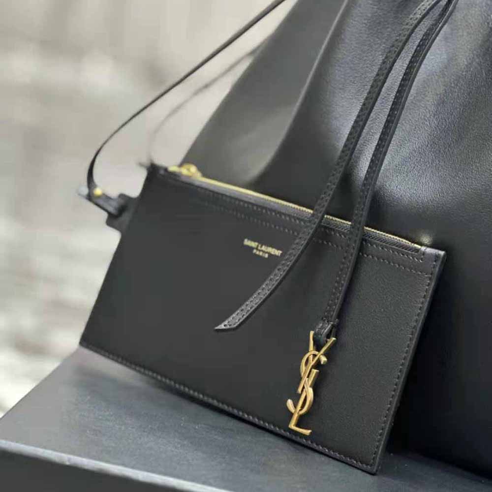 Saint Laurent YSL Women Paris Vii Large Flat Hobo Bag in Crocodile-Embossed Leather - image 8