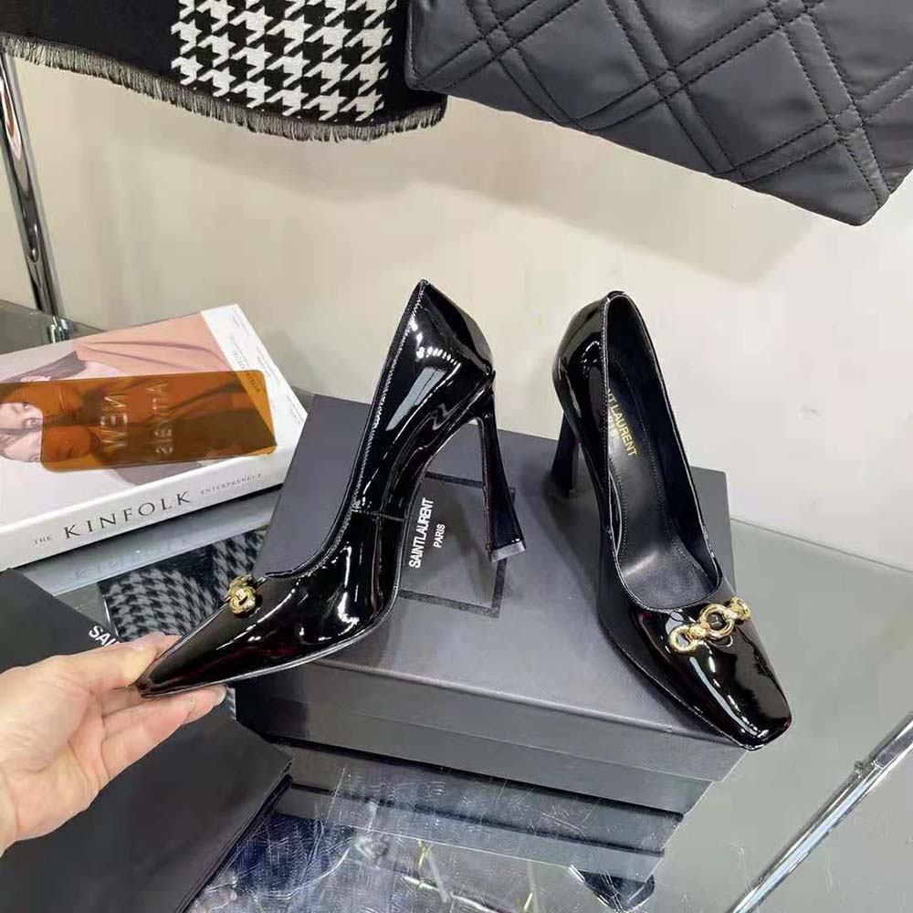 Saint Laurent YSL Women Silvana Pumps in Patent Leather-Black - image 6