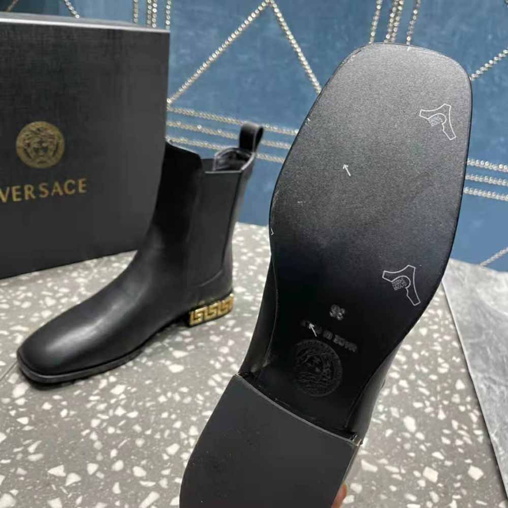 Versace Women Greca Chelsea Boots in Calf leather-Black - image 10