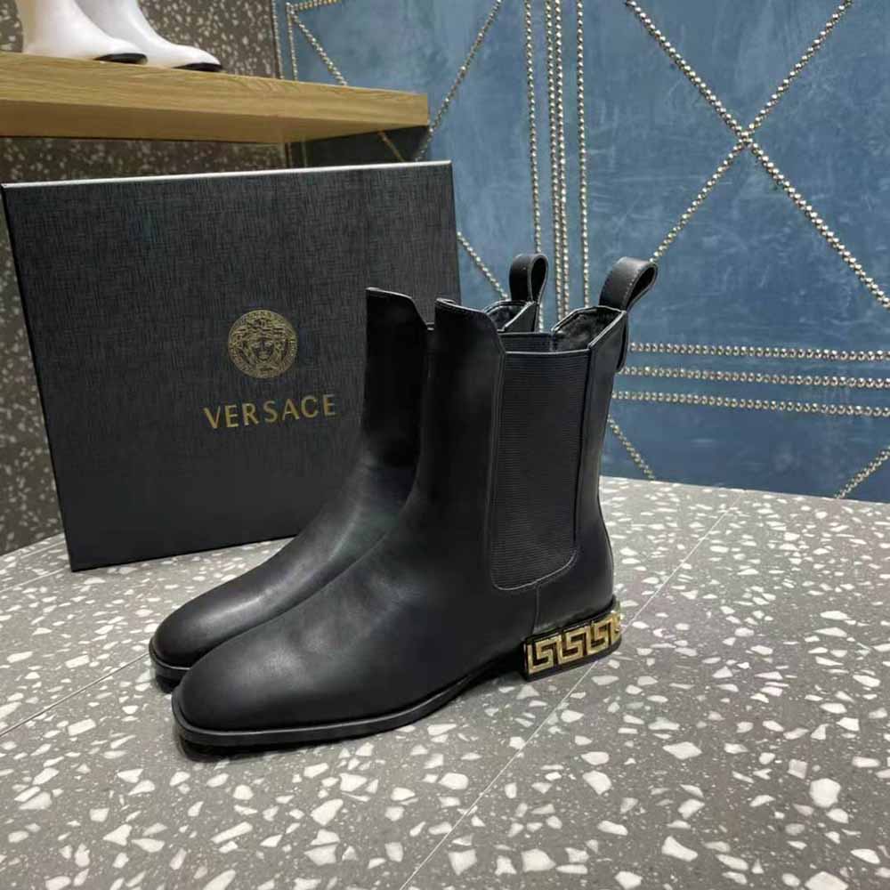 Versace Women Greca Chelsea Boots in Calf leather-Black - image 4