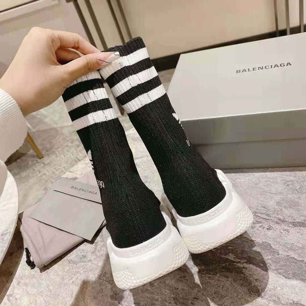 Balenciaga Unisex Adidas Speed Sneaker in Black Knit and White Sole Unit is Done in Collaboration with Adidas - image 6