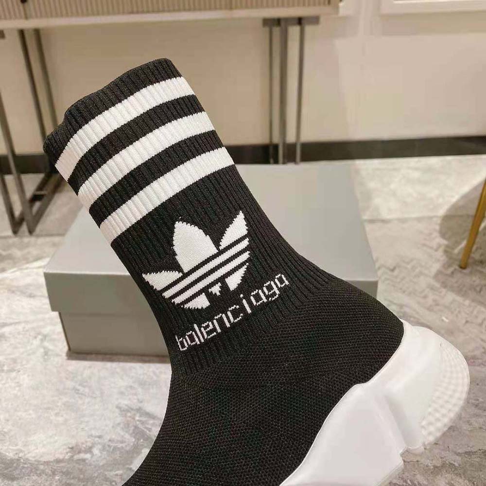 Balenciaga Unisex Adidas Speed Sneaker in Black Knit and White Sole Unit is Done in Collaboration with Adidas - image 9