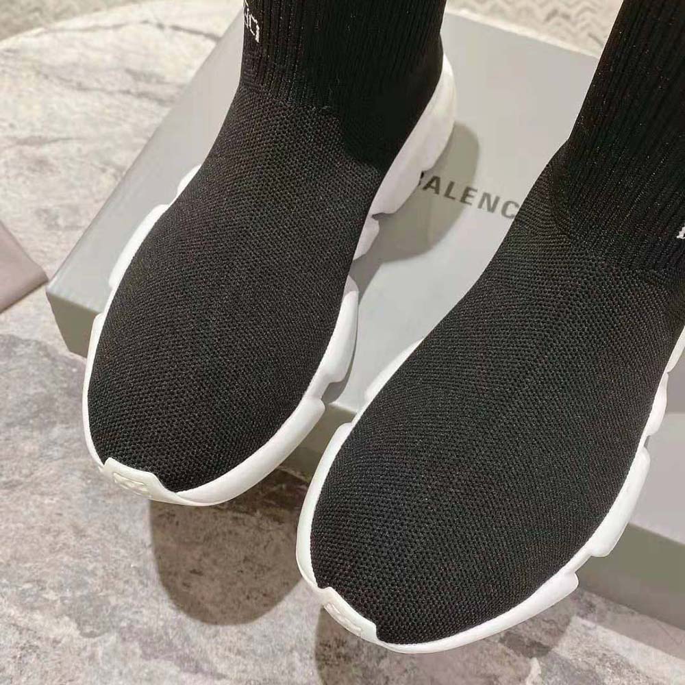 Balenciaga Unisex Adidas Speed Sneaker in Black Knit and White Sole Unit is Done in Collaboration with Adidas - image 8