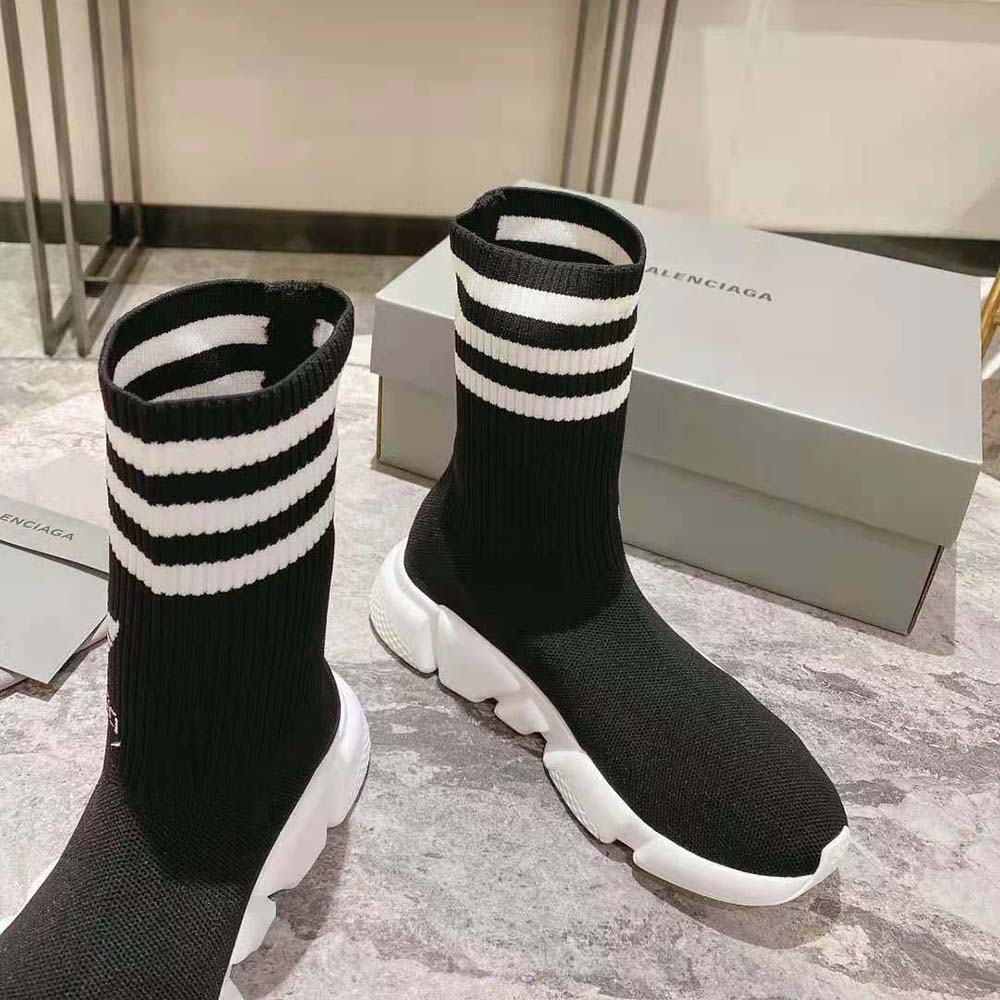 Balenciaga Unisex Adidas Speed Sneaker in Black Knit and White Sole Unit is Done in Collaboration with Adidas - image 7