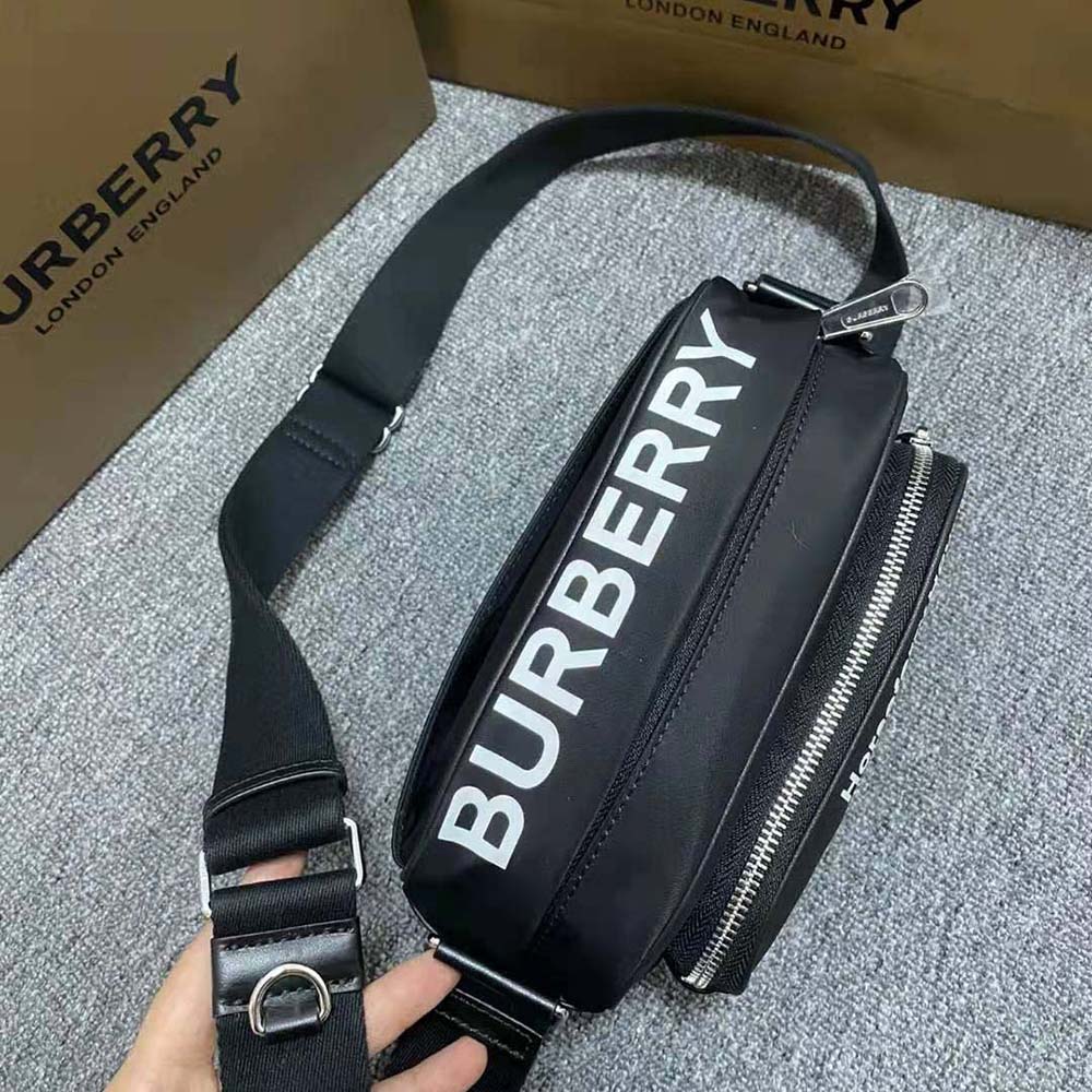 Burberry Men Coordinates Print Nylon Crossbody Bag-Black - image 4