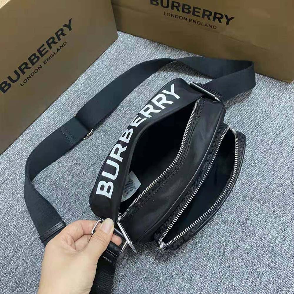 Burberry Men Coordinates Print Nylon Crossbody Bag-Black - image 6