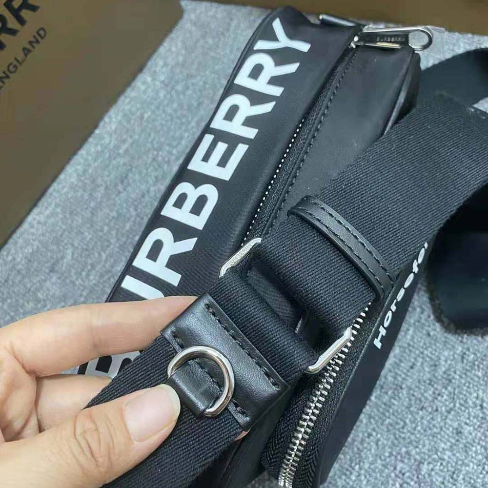 Burberry Men Coordinates Print Nylon Crossbody Bag-Black - image 8