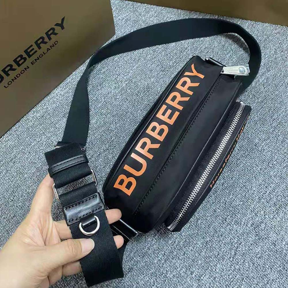 Burberry Men Coordinates Print Nylon Crossbody Bag-Orange - image 5