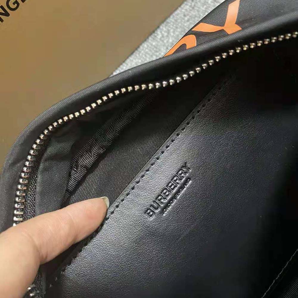 Burberry Men Coordinates Print Nylon Crossbody Bag-Orange - image 8