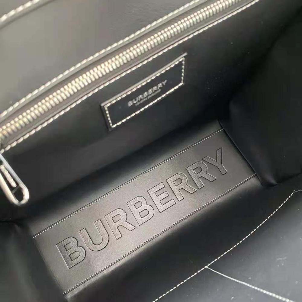 Burberry Men Exaggerated Check and Leather Slim Tote-Brown - image 10