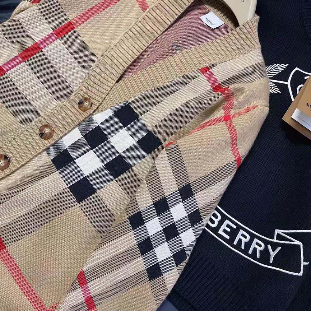Burberry Women Check Technical Wool Jacquard Cardigan - image 8