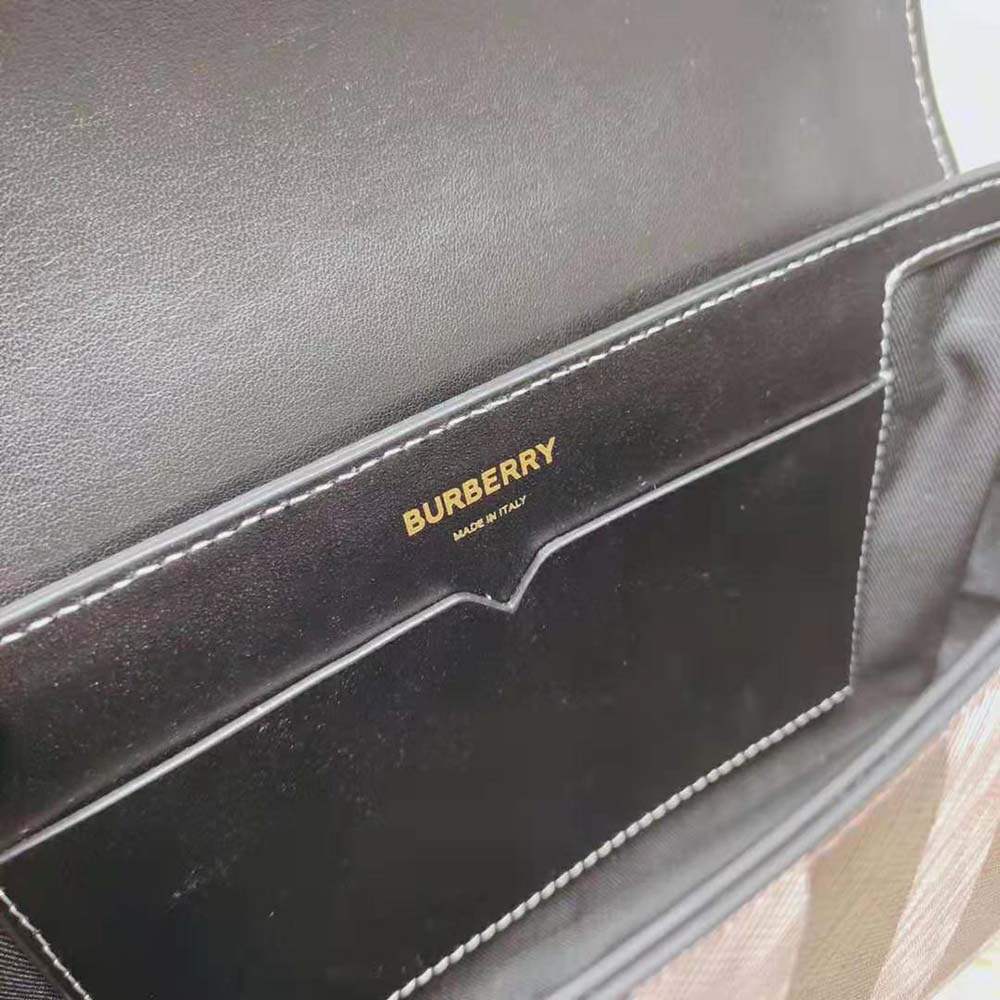 Burberry Women Check and Leather Catherine Shoulder Bag-Black - image 9