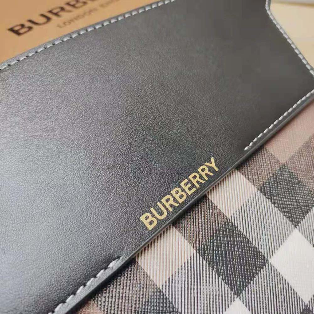 Burberry Women Check and Leather Catherine Shoulder Bag-Black - image 8