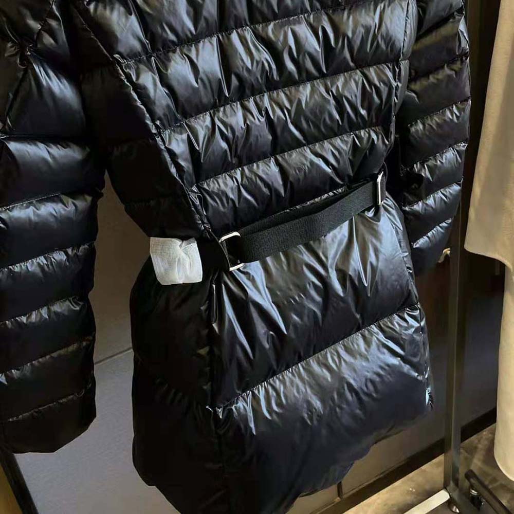 Burberry Women Contrast Hood Nylon Belted Puffer Jacket - image 7