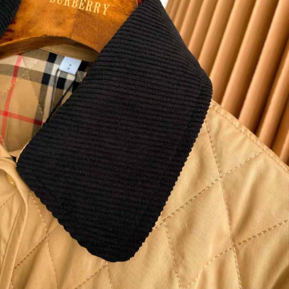 Burberry Women Corduroy Collar Diamond Quilted Jacket - image 8