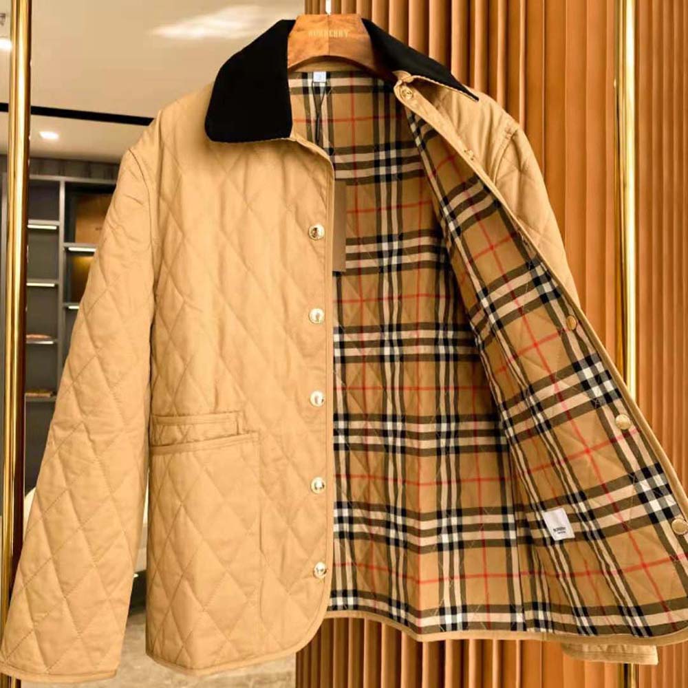 Burberry Women Corduroy Collar Diamond Quilted Jacket - image 7