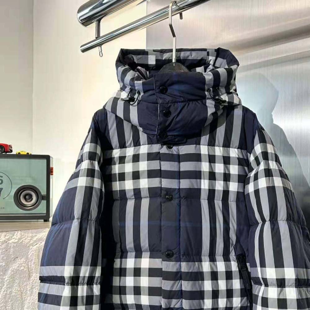 Burberry Women Detachable Hood Night Check Puffer Jacket - image 4