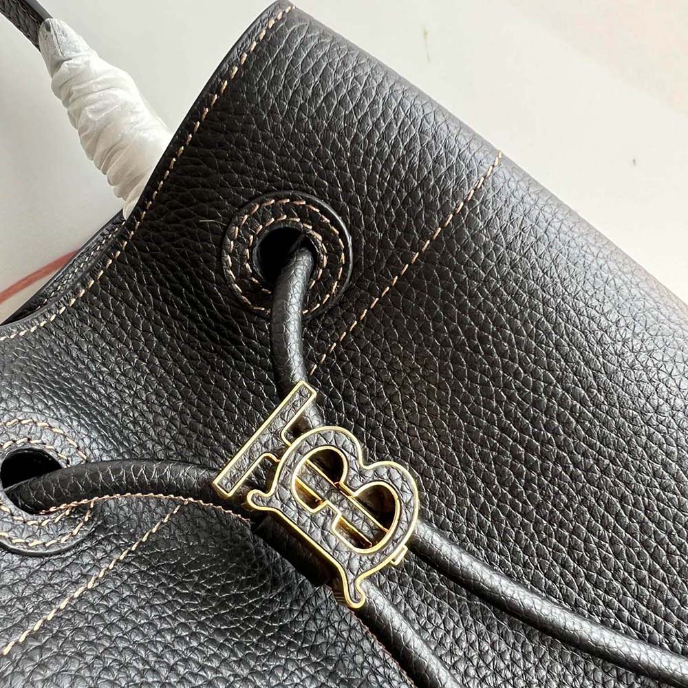 Burberry Women Grainy Leather Small TB Bucket Bag-Black - image 10