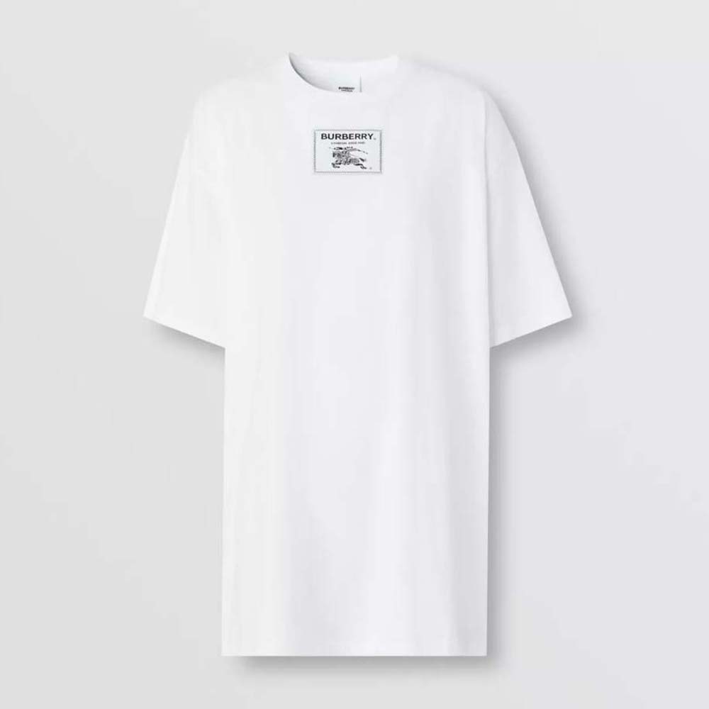 Front view of Burberry Men Prorsum Label Cotton T-shirt-White