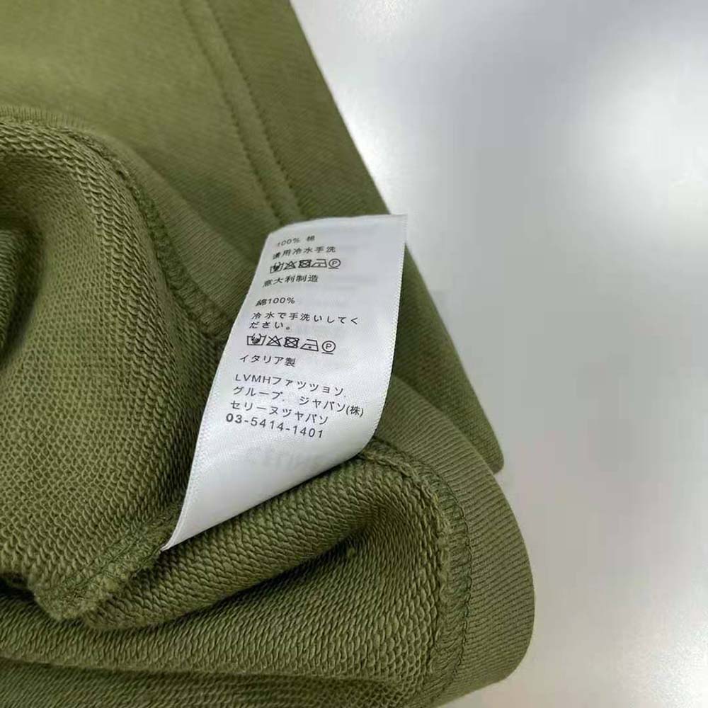 Celine Women Cropped Celine T-shirt in Cotton Fleece-Green - image 9