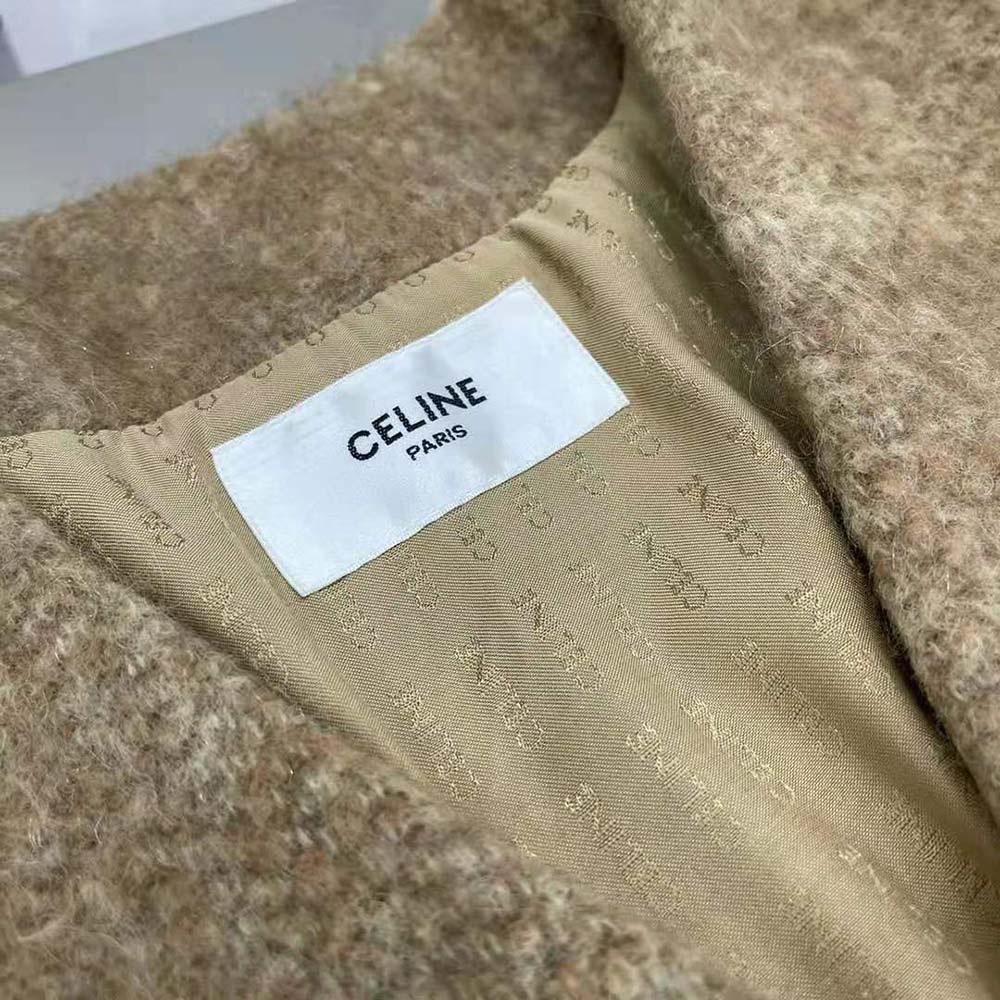 Celine Women Oversized Cardigan in Alpaca Wool-Brown - image 5