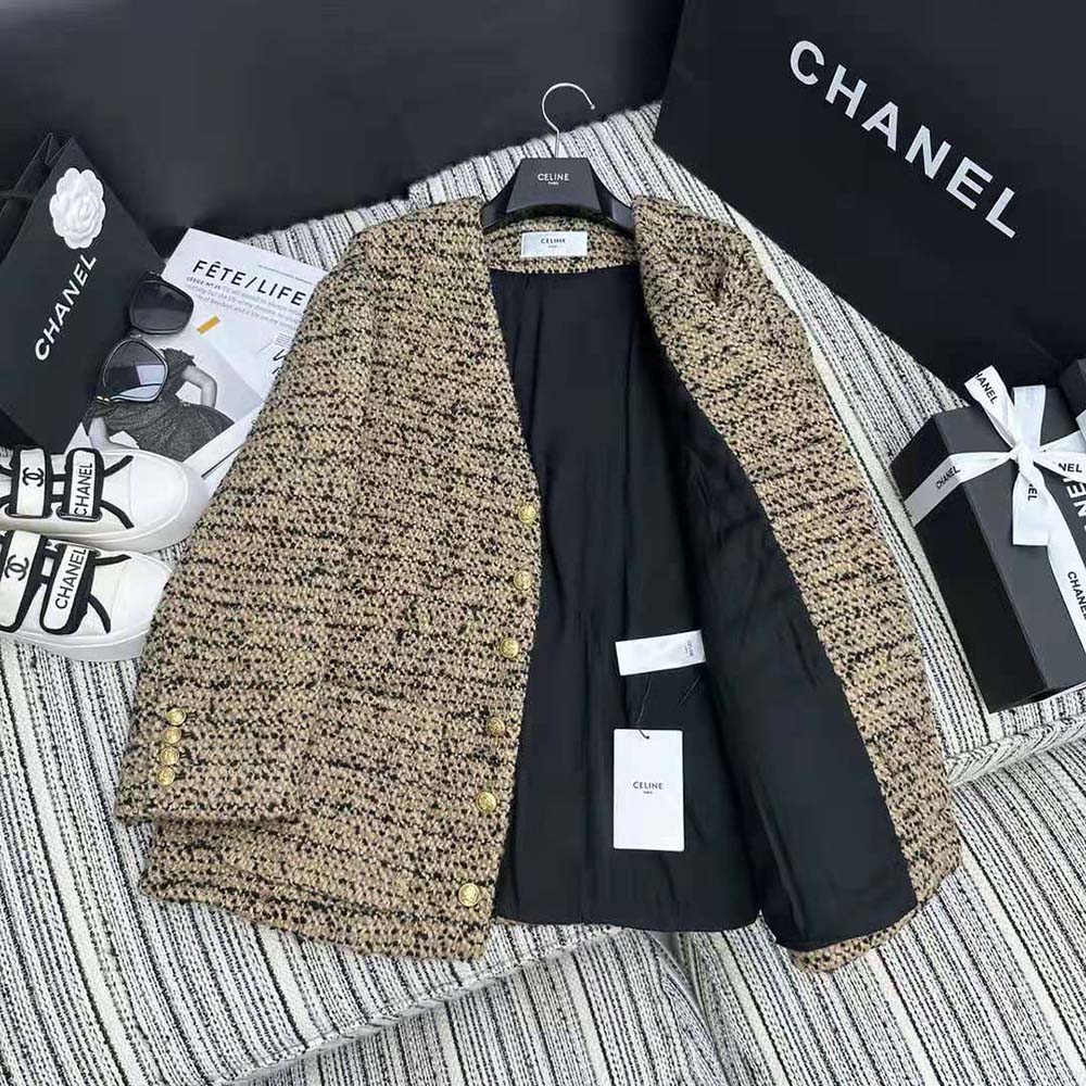 Celine Women Oversized Cardigan in Tweed - image 4