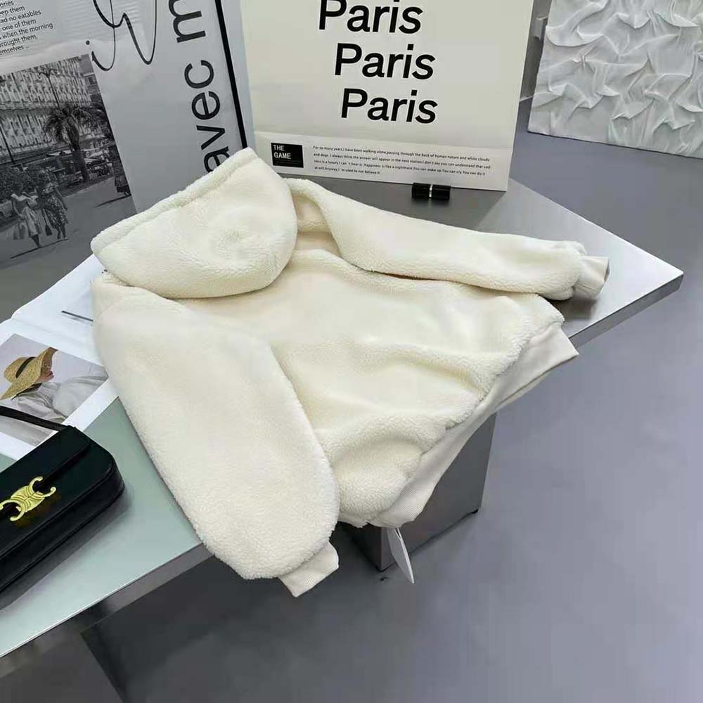 Back angle showing relaxed fit of Celine Women Oversized Triomphe Hoodie
