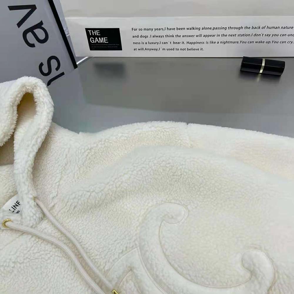 Celine Women Oversized Triomphe Hoodie in Fleece - image 5