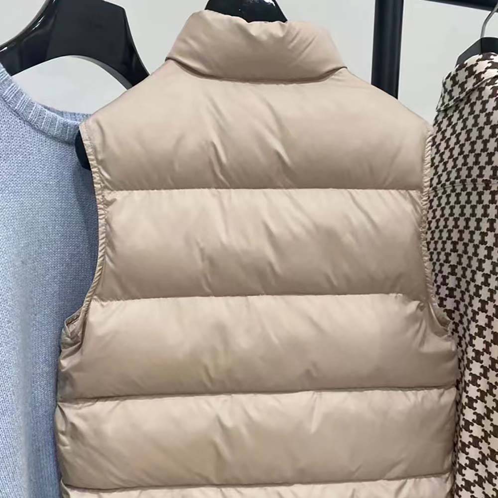 Celine Women Quilted Blouson Jacket in Lightweight Nylon-Beige - image 4